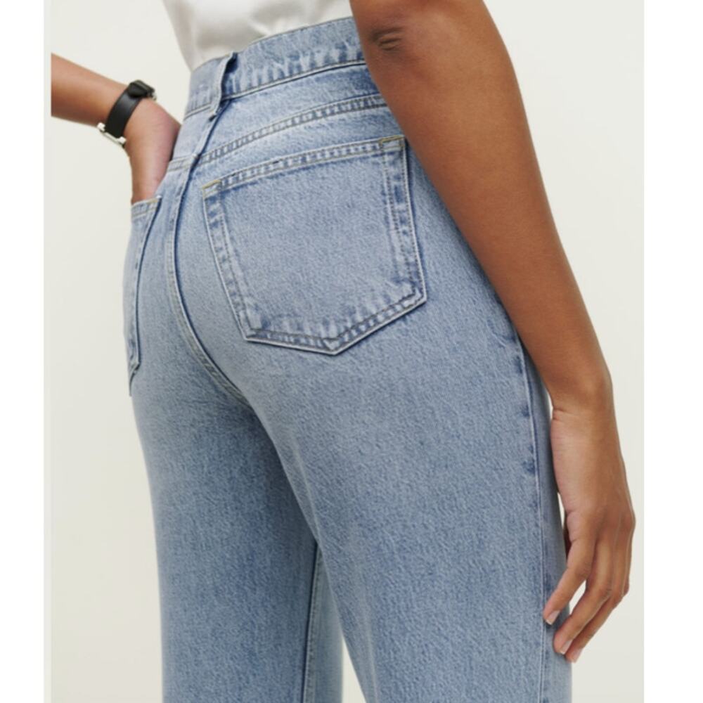 Reformation Jeans Straight Leg Tahoe Destroyed Jeans - Picture 3 of 6